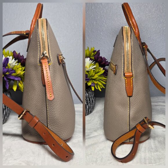 Dooney & Bourke Pebbled Leather Backpack-Taupe-Excellent Condition - Picture 5 of 11